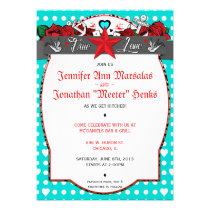 Polka Dot Tattoo Rockabilly Wedding Invitation