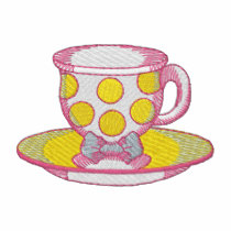 Polka Dot Tea Cup embroidered shirts by ZazzleEmbroidery Polka Dot Tea Cup embroidered shirts