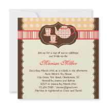 Polka Dot Tea Pot Bridal Shower Invitation