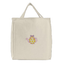 Polka Dot Tea Pot Canvas Bags