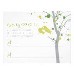 Polka Dot Tree with Love Birds RSVP Custom Announcements