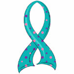 Polka Dot Tri-Color Ribbon Thyroid Cancer Polo T-shirt
