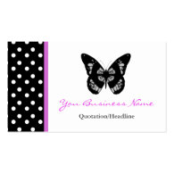 Polka Dot Trimmed Butterfly Business Card