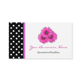 Polka Dot Trimmed Flower Business Cards profilecard