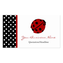 Polka Dot Trimmed Lady Bug Business Cards business cards