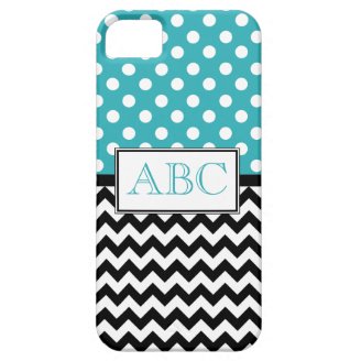 Polka Dot Turquoise & Chevron iPhone 5 Case