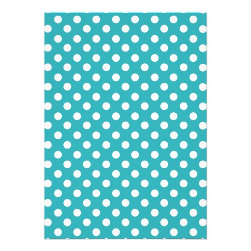 Polka Dot Turquoise Heart Bridal Shower Invitation