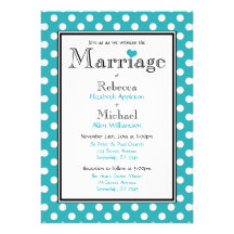 Polka Dot Turquoise Wedding Invitations