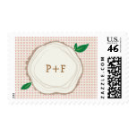 Polka Dot Wood Slice Initials Stamp
