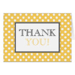 Polka Dot Yellow & White Thank You Card