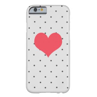 Polka Dots and Red Heart iPhone 6 Case