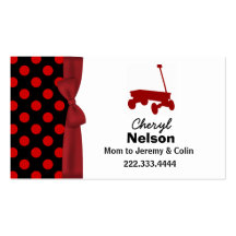 Polka Dots and Wagon Mommy Card Business Card