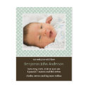 Polka Dots Aqua/Brown • Baby Announcement postcards by CSKidsOccasions Polka Dots Aqua/Brown • Baby Announcement postcards