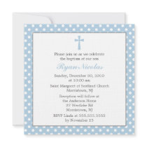 Polka Dots Baptism Invitations