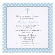 Polka Dots Baptism Invitations