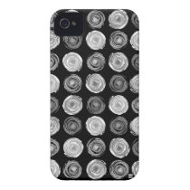 Polka Dots Black Spin iPhone 4 Case-Mate Case