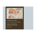 Polka Dots Blue/Brown • Baby Announcement postcards by CSKidsOccasions Polka Dots Blue/Brown • Baby Announcement postcards