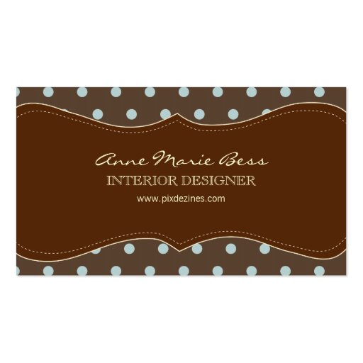 Polka Dots Blue Chocolate  business cards (front side)