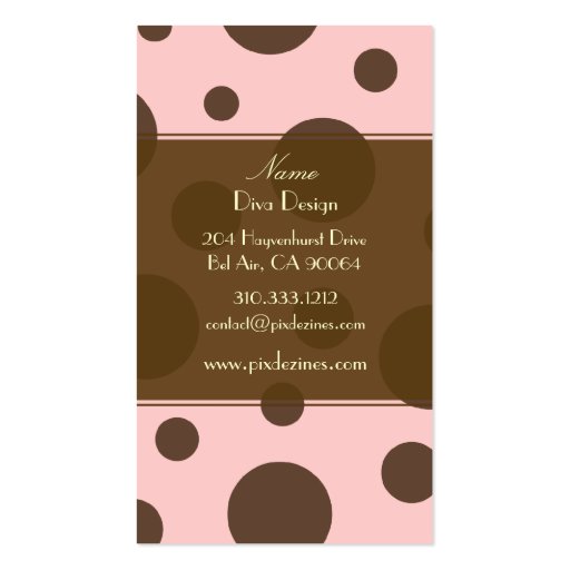 Polka dots BusinessCard Business Cards (back side)
