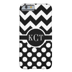 Polka Dots Chevron Pattern Monogram Barely There iPhone 6 Case