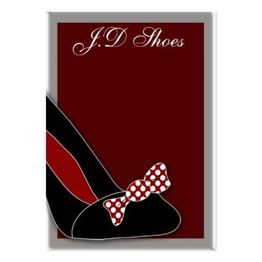 polka dots  chic shoes  business cards (front side)