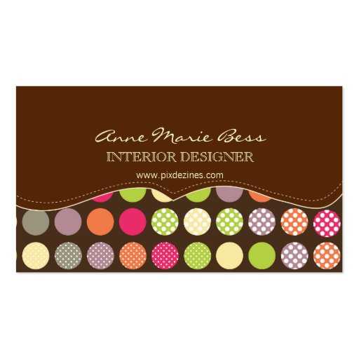 Polka Dots Chocolate/DIY background color Business Card