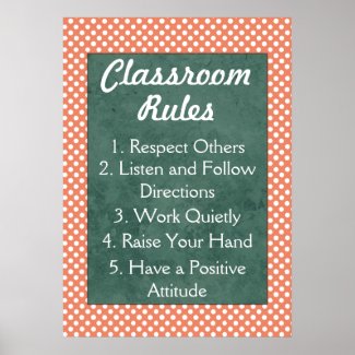 Polka Dots Classroom Rules Poster