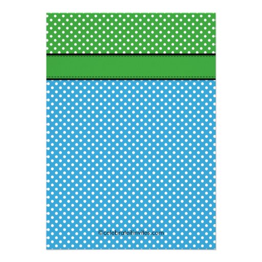 Polka Dots Footprint Boy Baby Shower Invitation