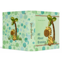 Polka Dots Giraffe - Neutral Baby Keepsake Album binders