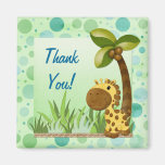 Polka Dots Giraffe - Neutral Baby Shower Magnet