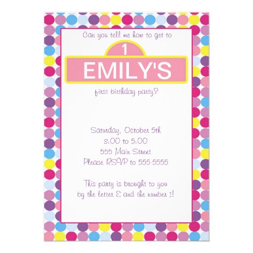 Polka Dots Girly Invitation
