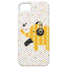 Polka Dots Happy Dancing Elephant iPhone 5 Case