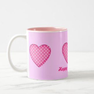 Polka Dots Hearts mug