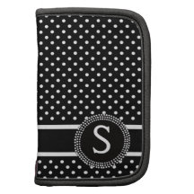 Polka Dots in Black and White with Mod Circle Folio Planners