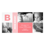 Polka Dots Initial Baby Birth Announcement photo cards