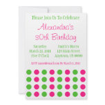 Polka Dots Invitation (Hot Pink / Lime Green)