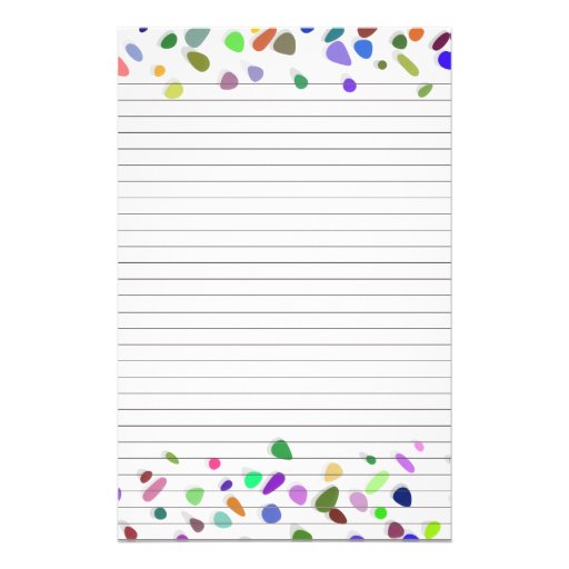 Polka Dots Lined Paper for Notes Stationery | Zazzle