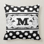 Polka Dots Monogram M Pillow