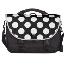 Polka Dots On A Black Background Bag For Laptop