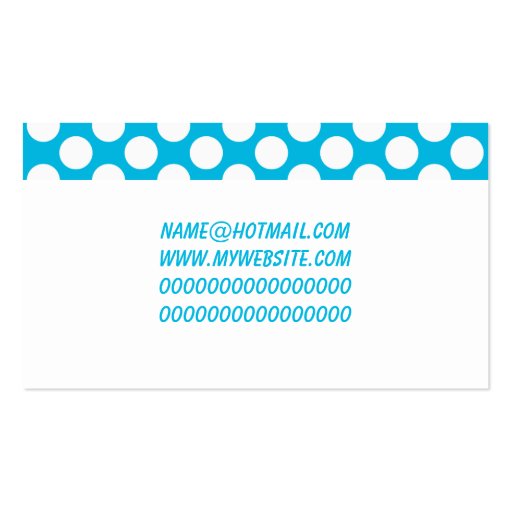 Polka Dots on Blue Business Card (back side)