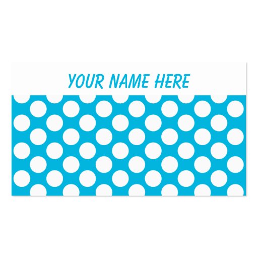 Polka Dots on Blue Business Card (front side)