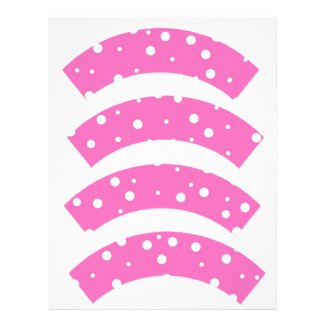 Polka Dots on Pink Background Cupcake Liners Custom Letterhead