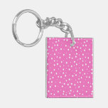Polka Dots on Pink Background Square Acrylic Key Chains