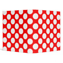 Polka Dots on Red 3 Ring Binders