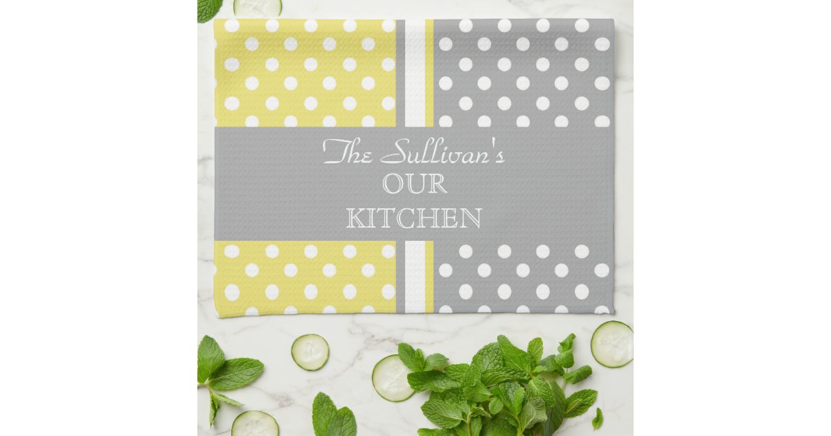 Polka Dots Personalized Kitchen Towels Zazzle