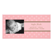 Polka Dots Photo Card Birth Announcement