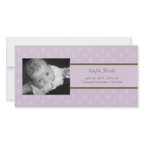 Polka Dots Photo Card Birth Announcement
