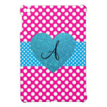Polka dots pink and white monogram ipad mini cases