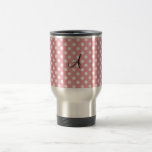 Polka dots pink white monogram mugs