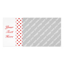 Polka Dots Red + Custom Color Picture Card